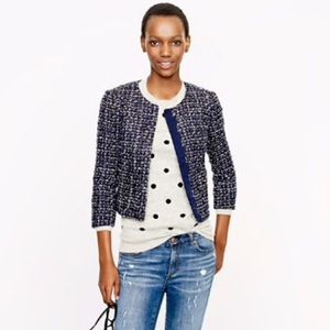 J crew tweed midnight blue blazer